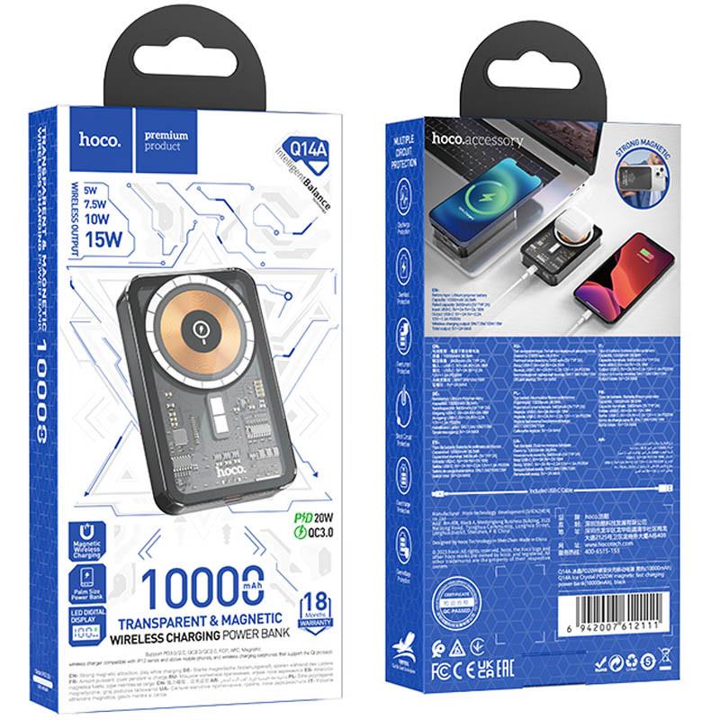 Повербанк Hoco Q14A Ice Crystal PD20W 10000 mAh Black (00000068373_1) - фото 2 Повербанк Hoco Q14A Ice Crystal PD20W 10000 mAh Black (00000068373_1) - фото 2