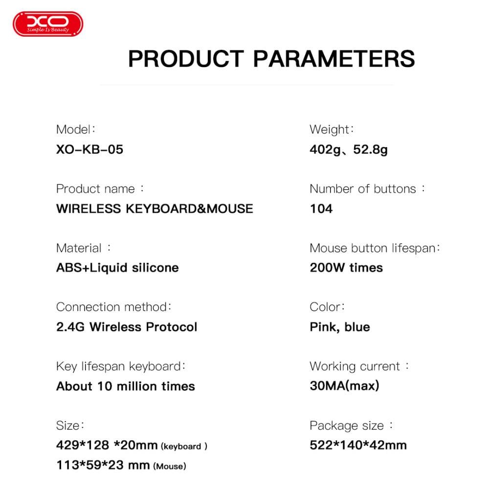 Клавіатура бездротова XO KB-05/мишка - фото 5