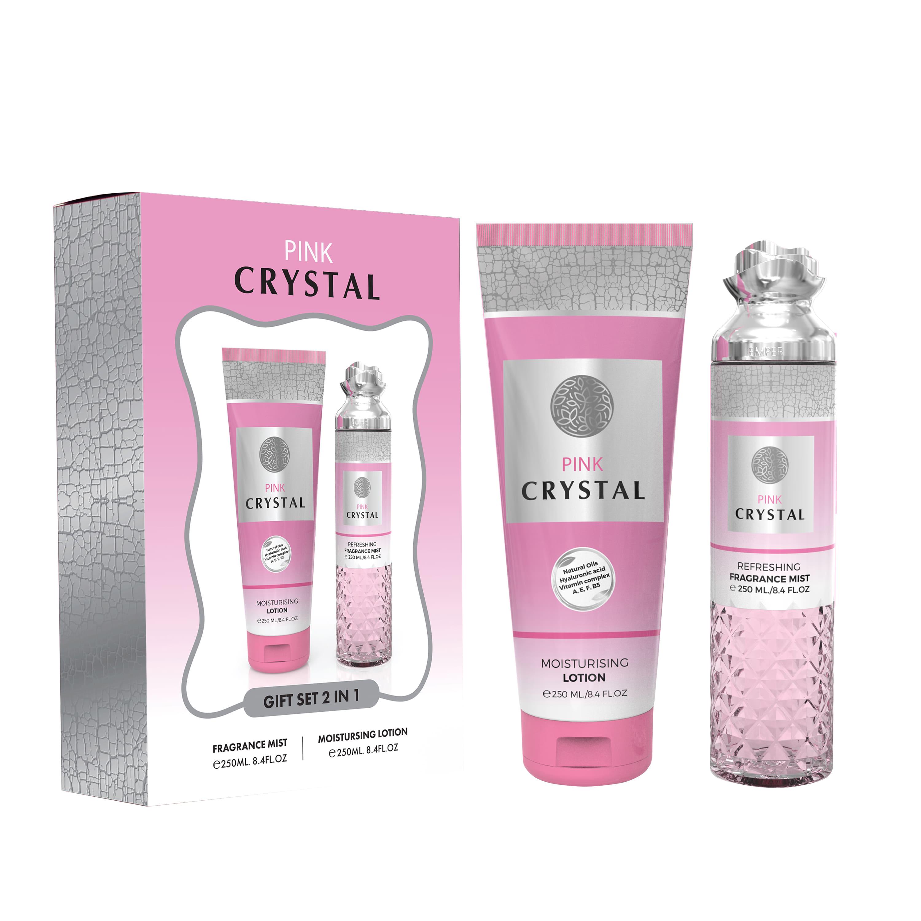 Парфюмированный набор женский Emper 2in1 Gift Set Pink Crystal body mist 250 мл/lotion 250 мл (MM36015)