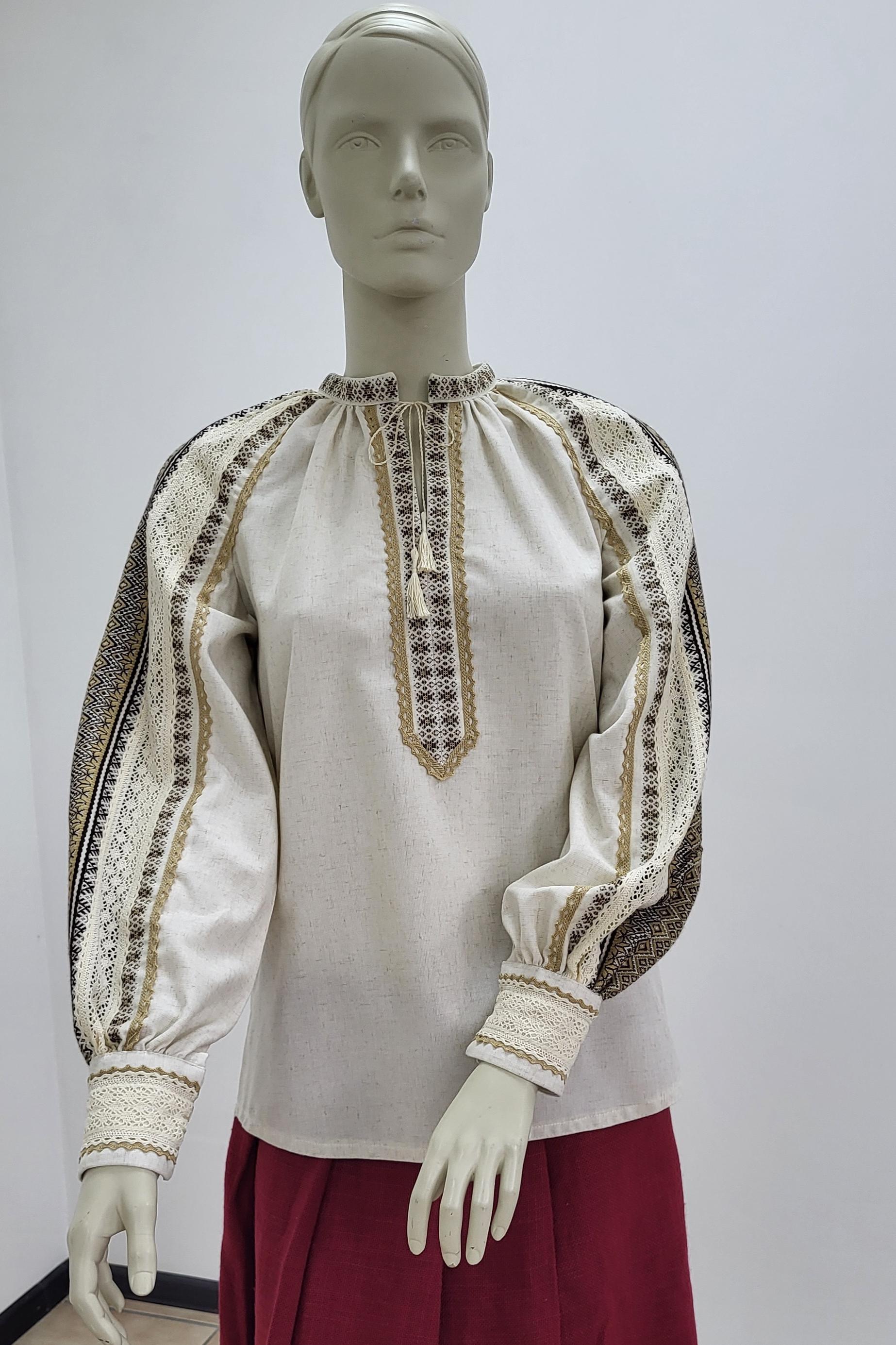 Сорочка жіноча Пряна з тканою вишивкою та мереживом р. 52 (Арт-144ж_52)