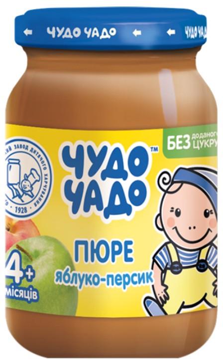 Дитяче пюре Чудо-Чадо Персик-яблуко без цукру 170 г 6 шт. (2482530309)