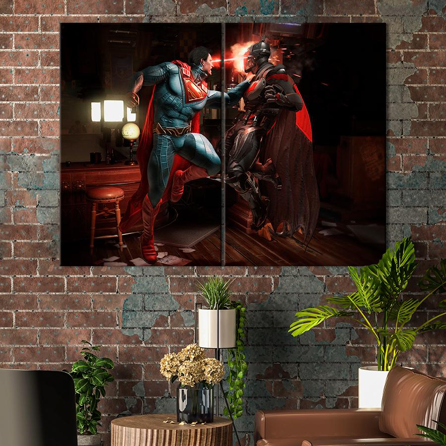 Настенний декор Супермен против Бэтмена Injustice 2 111x81 см (A166-2)