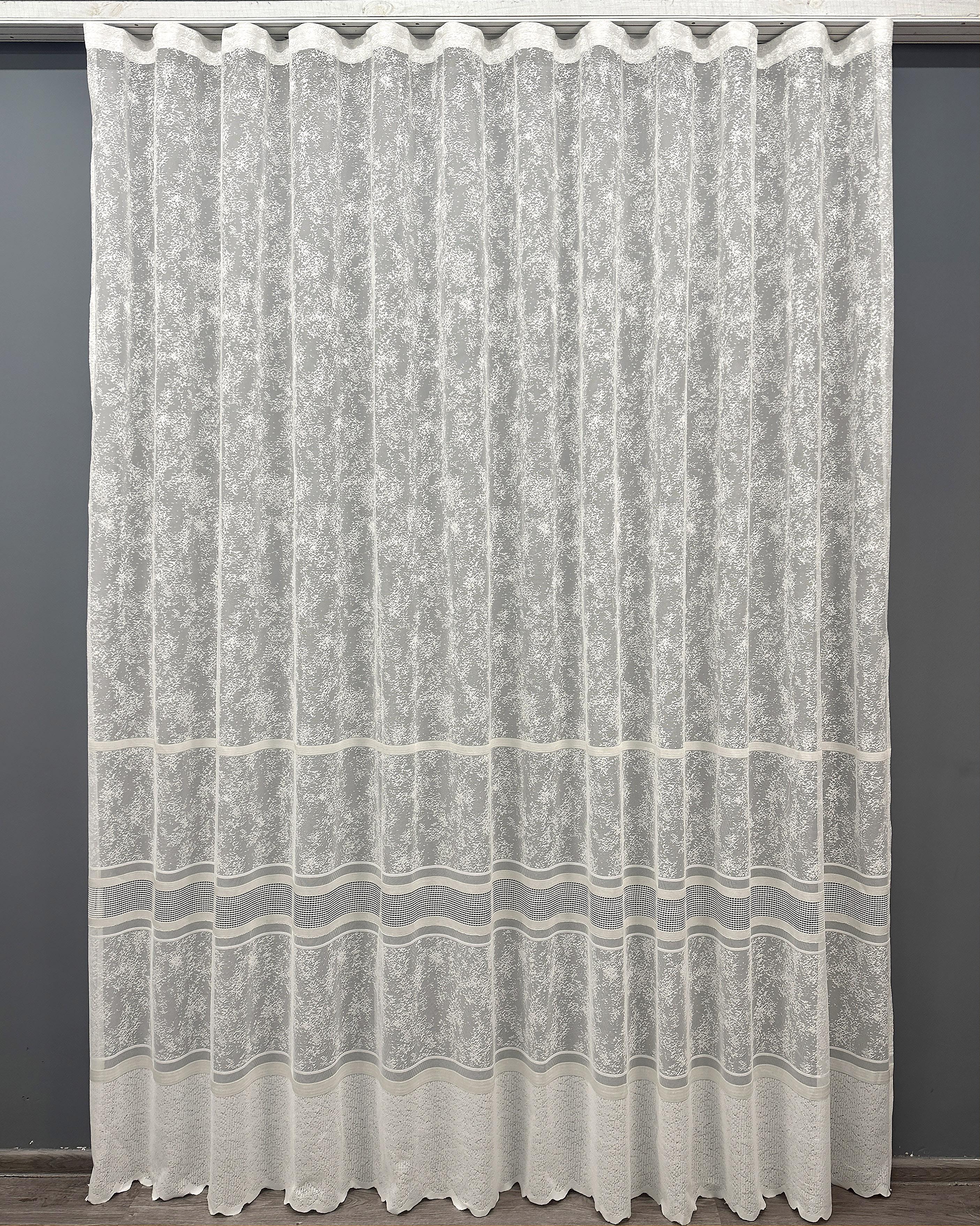 Тюль VR-Textil 1553т жаккард Мрамор Cale 300х270 см Кремовый (42-0467)