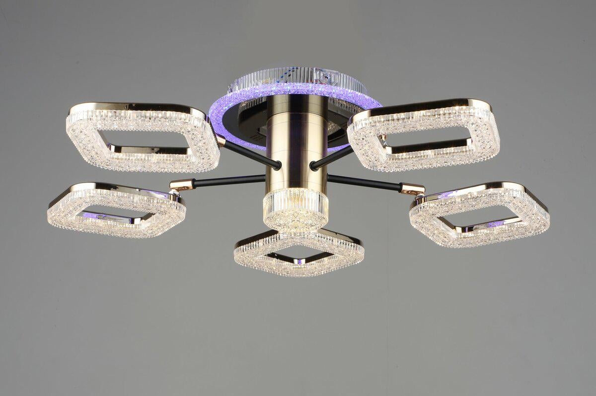 Люстра Platinum B YH1003/5 BK/GD светодиодная акриловая (40535) Люстра Platinum B YH1003/5 BK/GD светодиодная акриловая (40535)