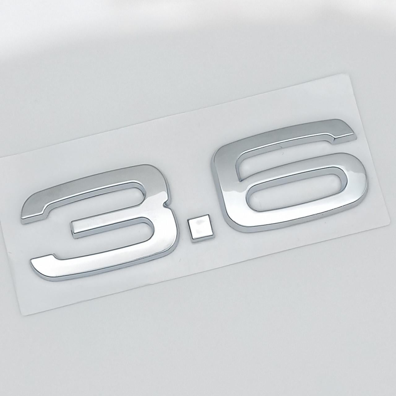 Эмблема надпись 3,6 Audi ABS 8х2,3 см Хром глянцевый (2952552264)