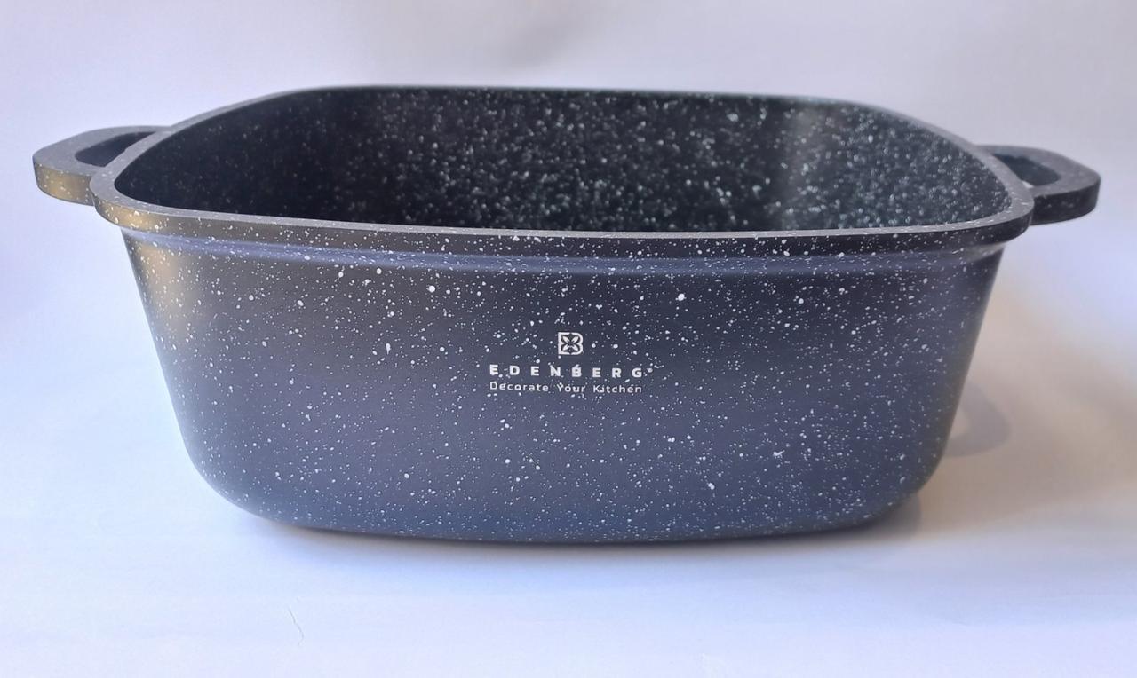 Кастрюля квадратна Edenberg гранітне покриття зі скляною кришкою 6,5 л (EB-6565) - фото 2