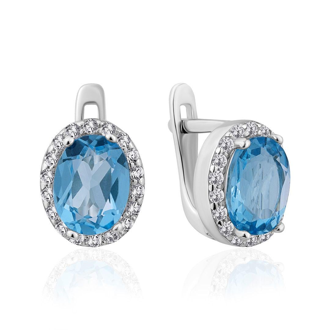 Серьги серебряные Sky Blue 925° (20696tsk)