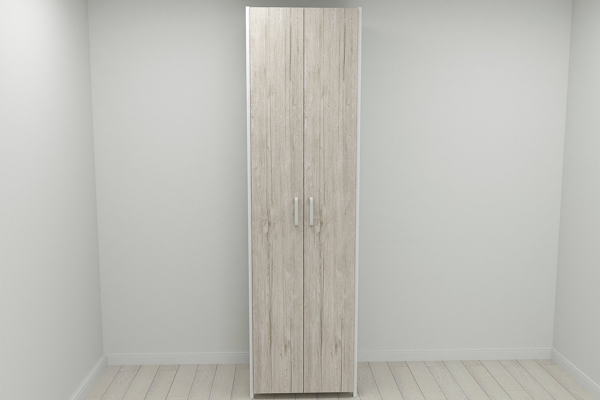 Шкаф-гардероб Ferrum-decor Конект Уни секция 6 серии металл/ДСП 16 мм 220x60x50 см Белый/Дуб Сан-Марино (FRD-106913)