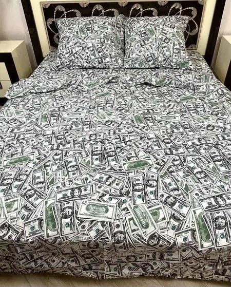Комплект постельного белья Доллары двуспальный
