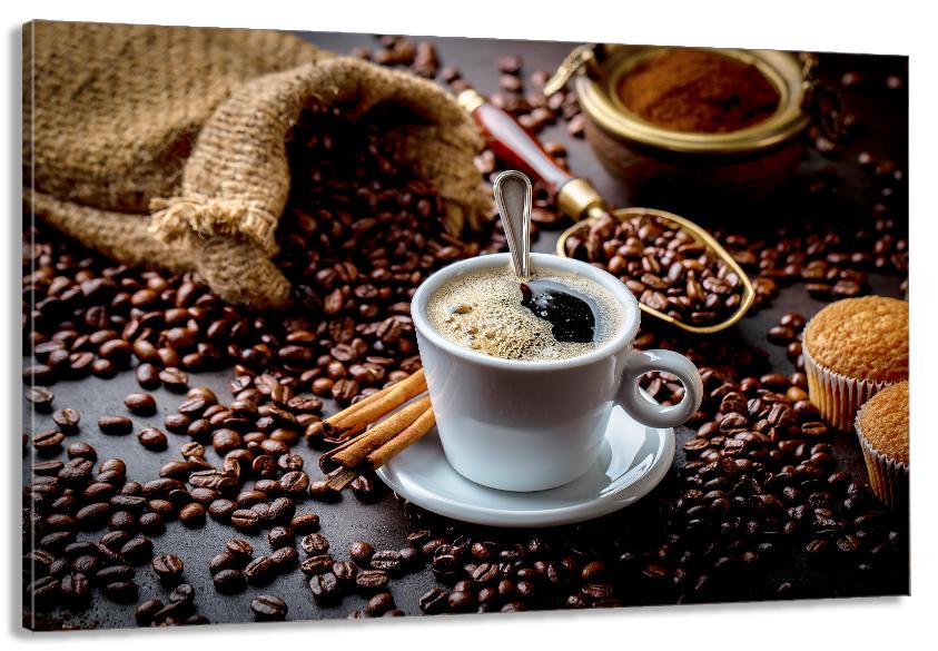 Картина на холсте в гостиную/спальню Кофе 70х140 см (MLP_324)