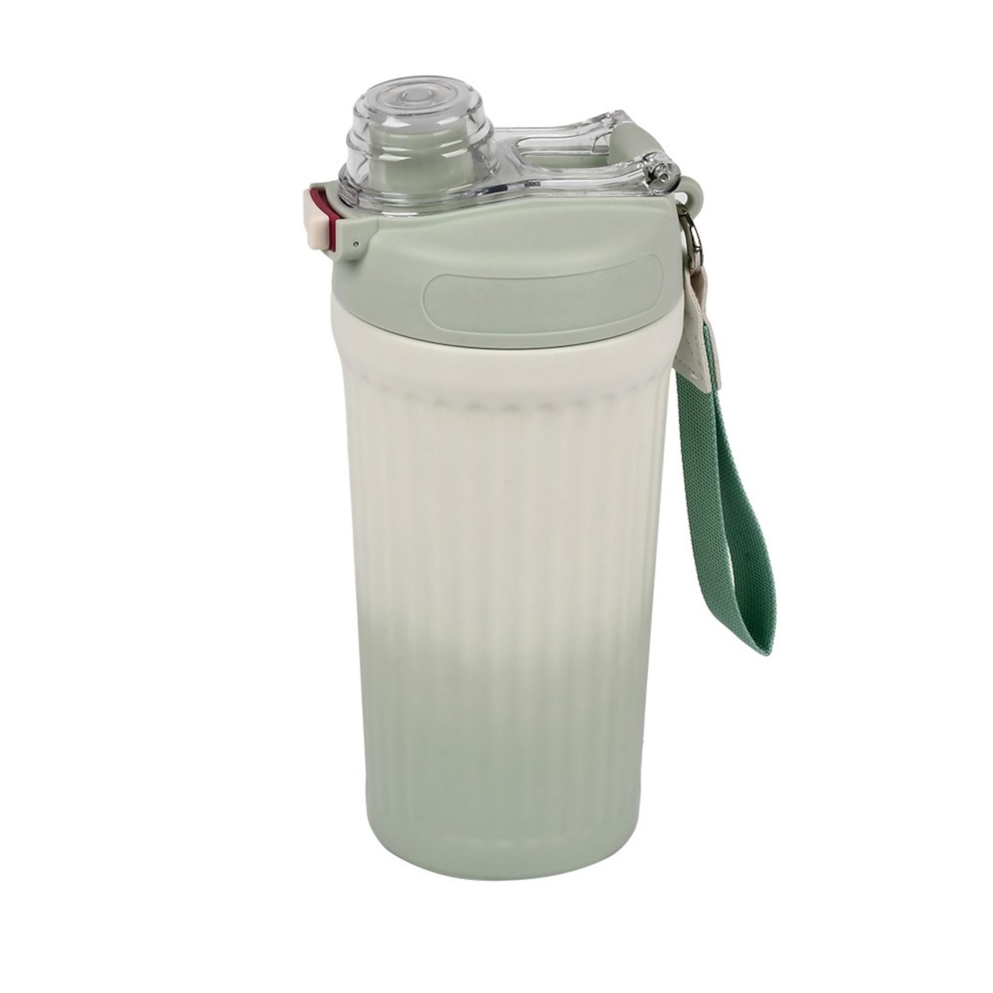 Термокухоль з трубочкою та ручкою GEMEIXION MT-5355 750 мл Зелений з білим (27918443) - фото 1