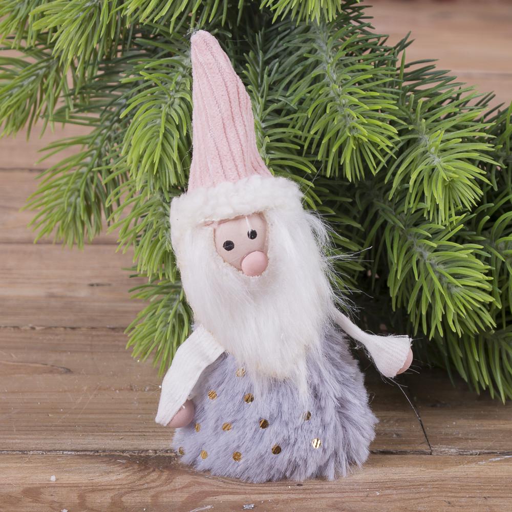 Подвеска Санта-Клаус в горошек Серый/Золотой (3637-2)