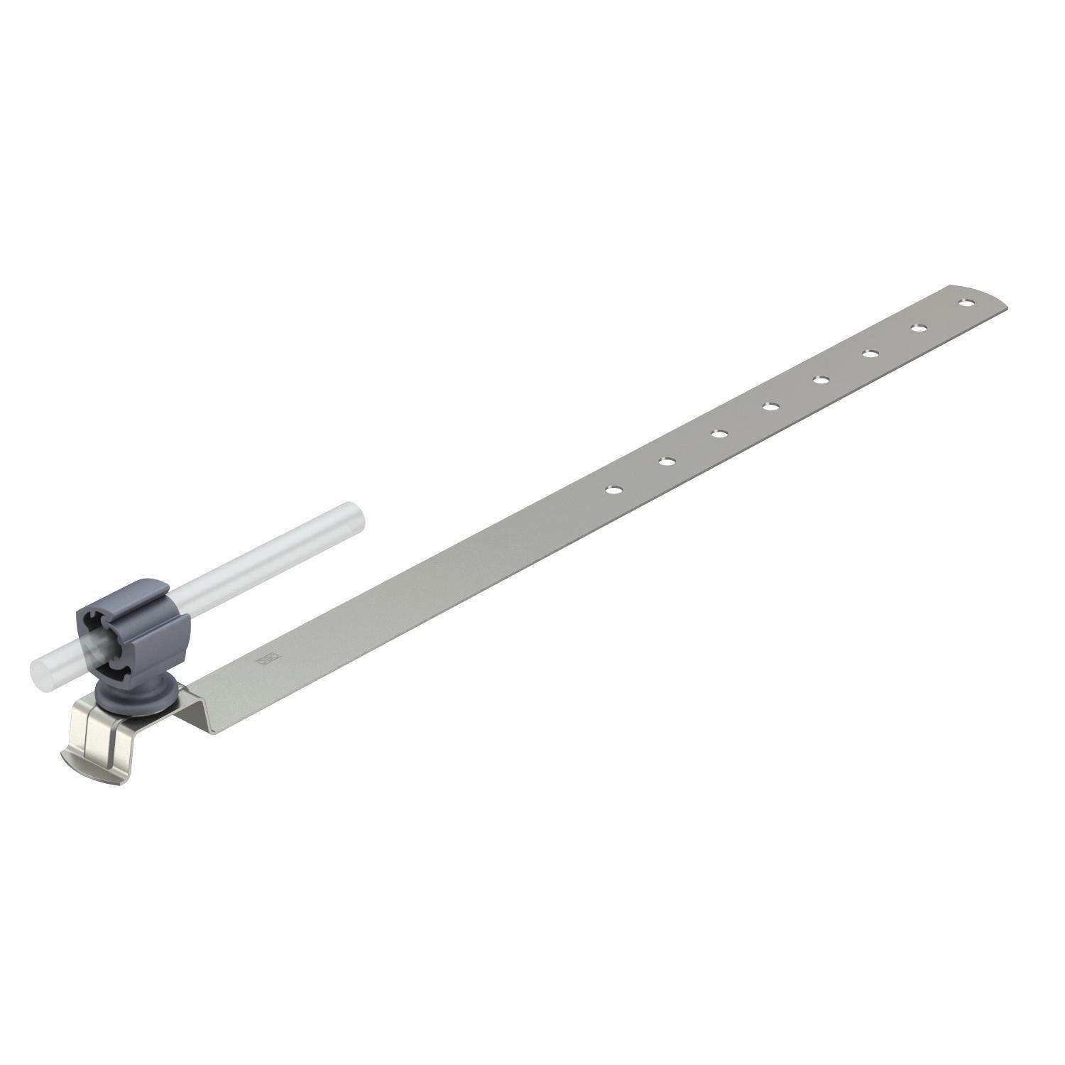 Держатель с пластиковым зажимом OBO bettermann прута ø 8-10 мм под черепицу 410 мм нержавеющая сталь (5215609)