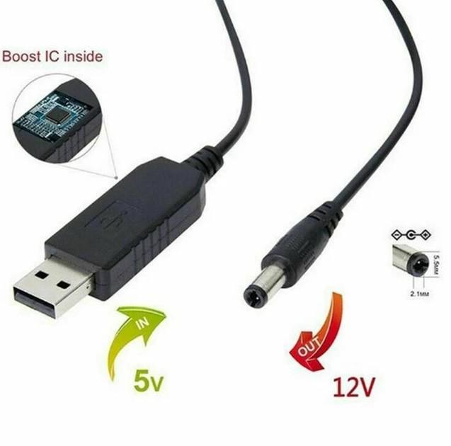 Кабель для роутера повышающий с преобразователем USB DC 12V DC 5,5x2,1 мм - фото 5