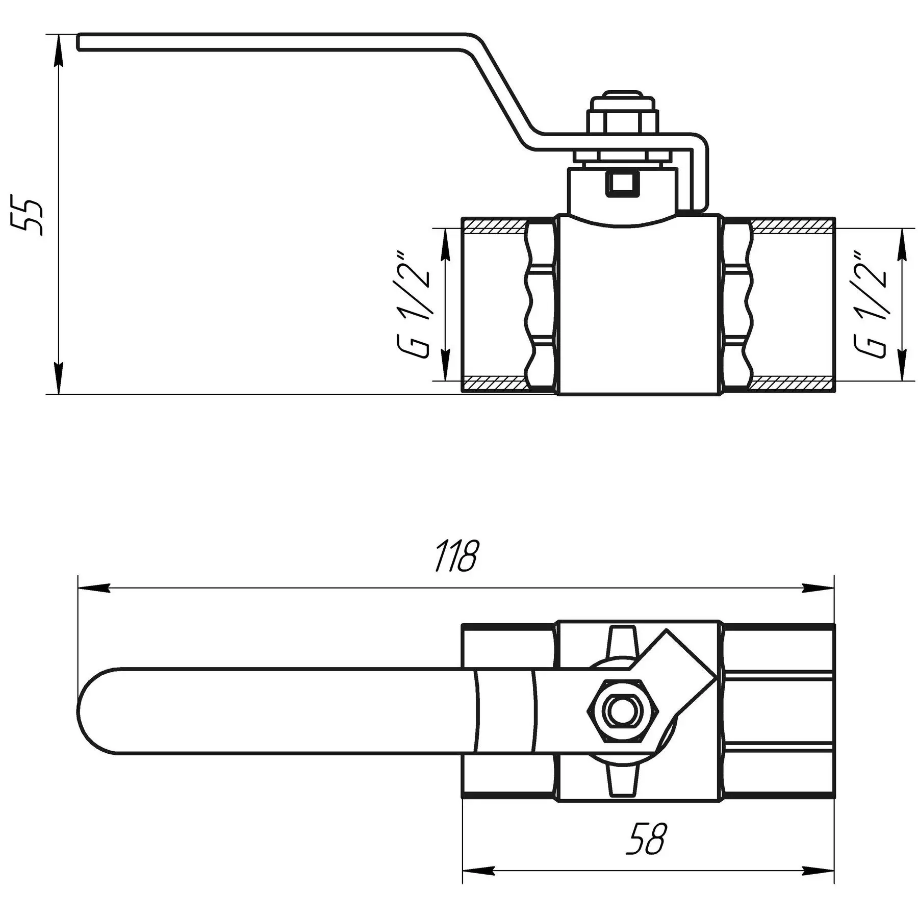 Кран кульовий прямий Q Professional QP151 1/2" ВР КР PN40 (GSR-000010163) - фото 4