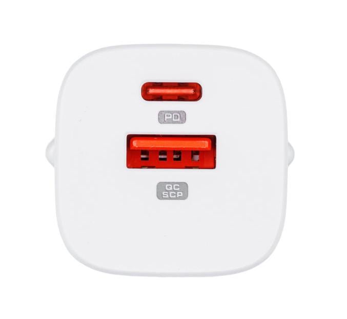 Зарядний пристрій Glasscove GAN TC-099BPQ33 3A 33W USB/Type C White (3_02179) - фото 4