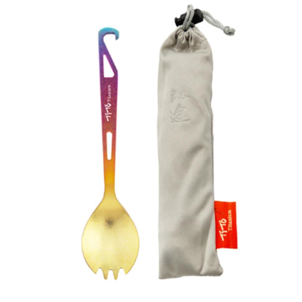 Ложка с вилкой TiTo Titanium с открывалкой и мешочком Разноцветный (88049)