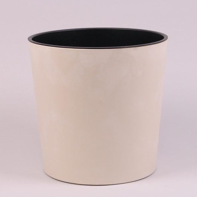 Горшок пластиковый с вкладом Flora Urbi Round Beton Effect 30 см Кремовый (93557)