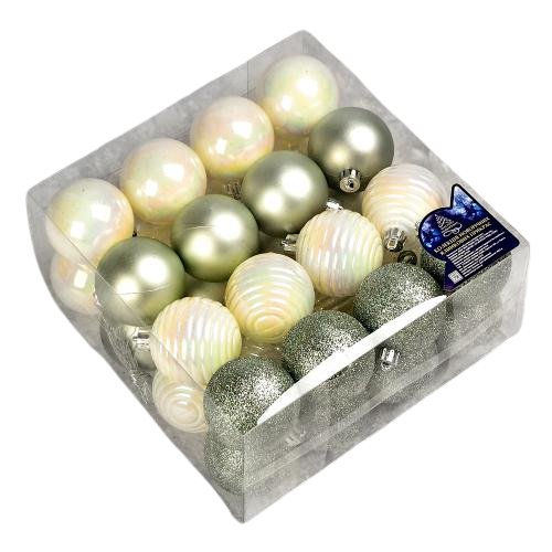 Елочные новогодние шарики Магические 9572 пластиковые 5 см 32 шт. (582826)