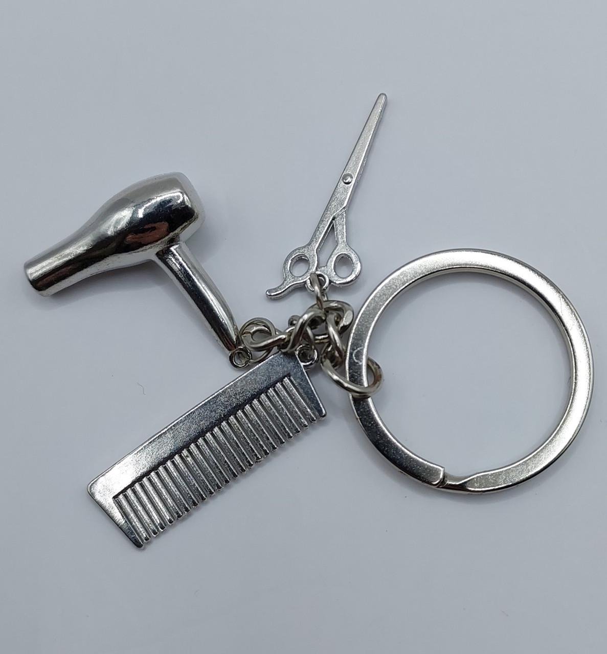 Брелок набір перукаря ДенІС professional ножиці/гребінець/фен Сріблястий (1453071751)