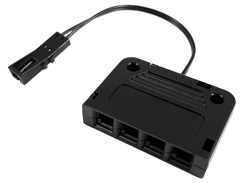 Разветвитель на 4 разъема MINI AMP 22AWG кабель 100 мм LED Черный (3805)