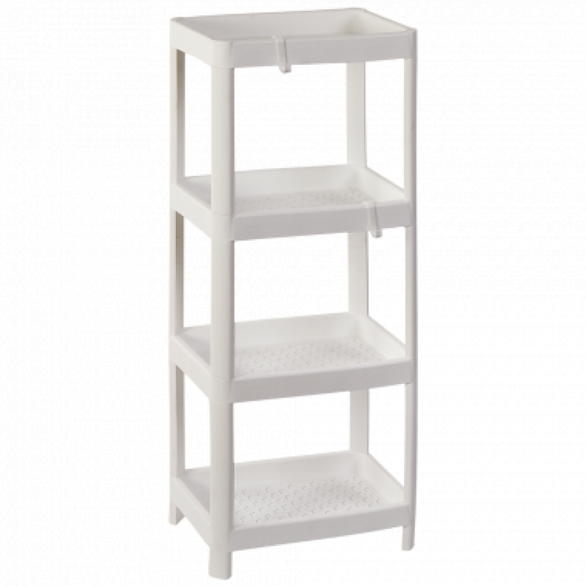 Поличка в ванну кімнату Алеана 127062 4-х ярусна прямокутна 36х23х105 см Білий (2037447639)