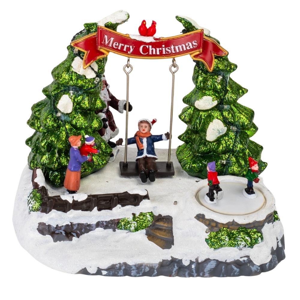 Новорічна карусель з підсвічуванням і музикою Святкова гойдалка 22x21 см (6026-003) Новорічна карусель з підсвічуванням і музикою Святкова гойдалка 22x21 см (6026-003)