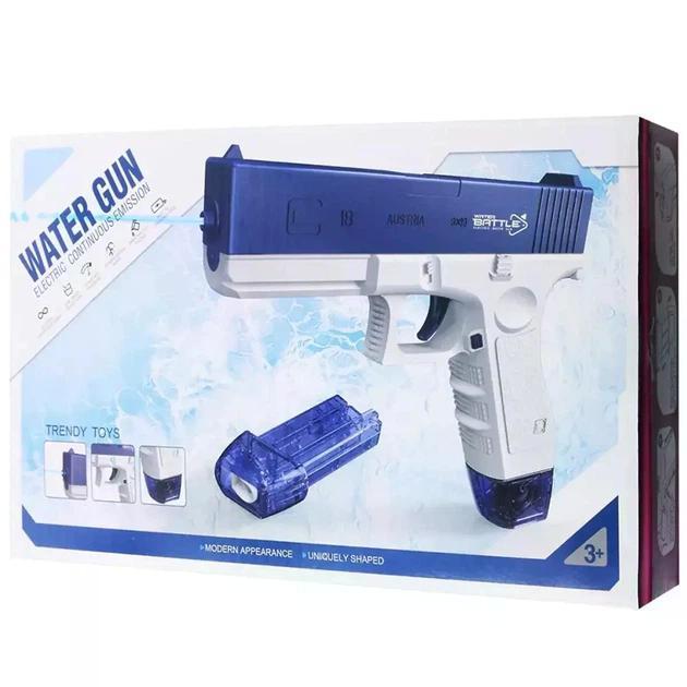 Водный пистолет электрический Glock water gun зарядка от USB и большой магазин (wg1036)