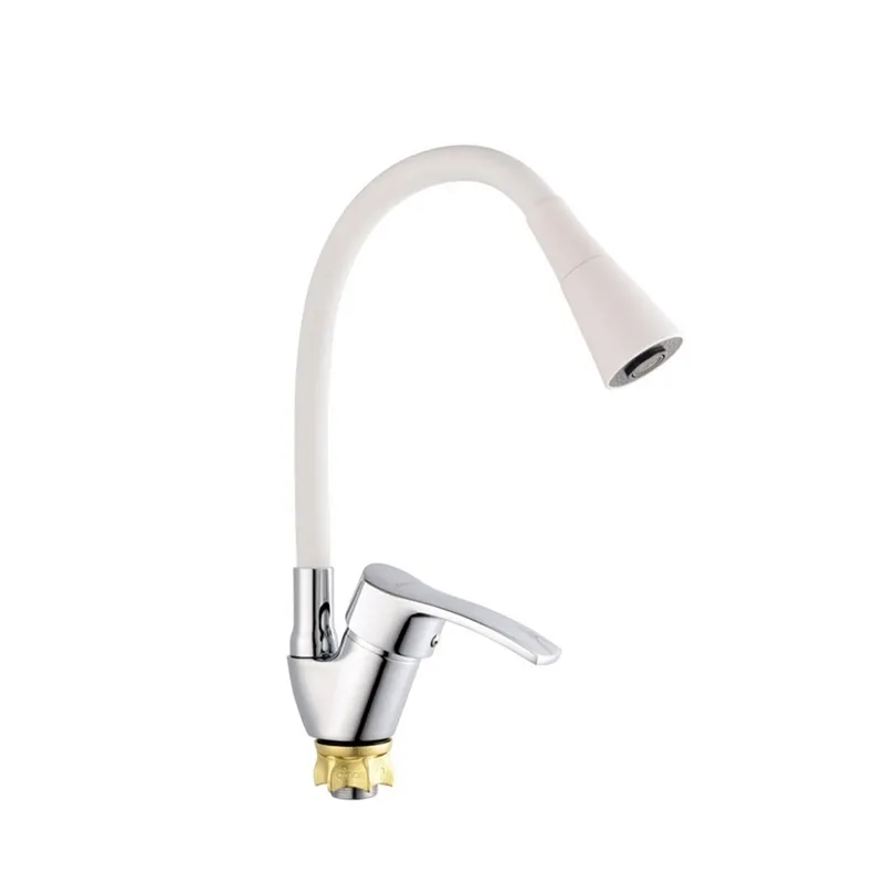 Смеситель для кухни с силиконовым изливом Champion YUB 011-279 Nut White (MI6426)