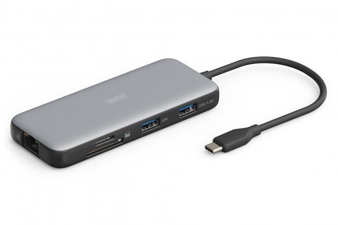Док-станция Assmann USB-C/7 портов/1xHDMI/3xUSB 3.2 Gen 2/1xRJ45/1xSD/1xMicroSD/1xPD DA-70914 Black