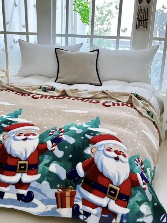Плед Colorful Home Веселый Санта велсофт полуторный 150х200 см (2961)