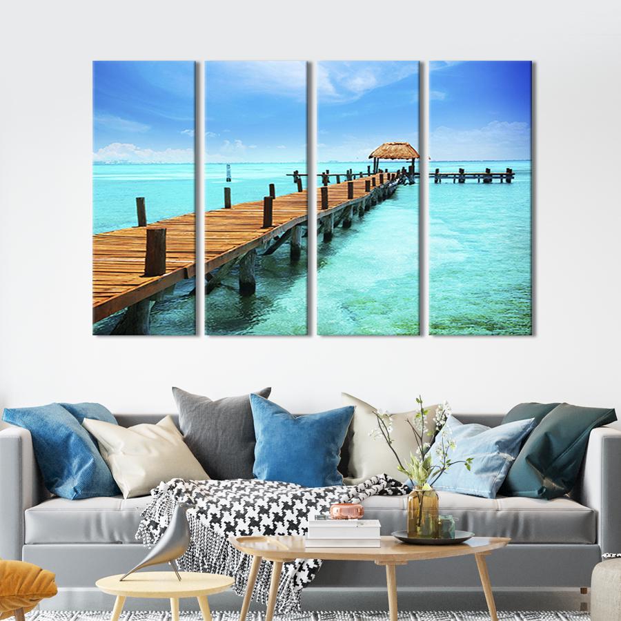Картина модульная из 4 частей Мостик над лазурным морем XL 209x133 см (463-41)