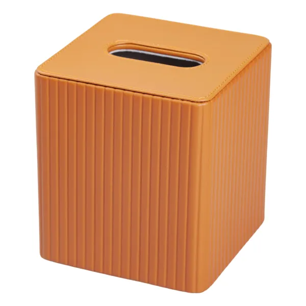 Серветниця з екошкіри 13х13х14,7 см Помаранчевий - фото 2 Серветниця з екошкіри 13х13х14,7 см Помаранчевий - фото 2