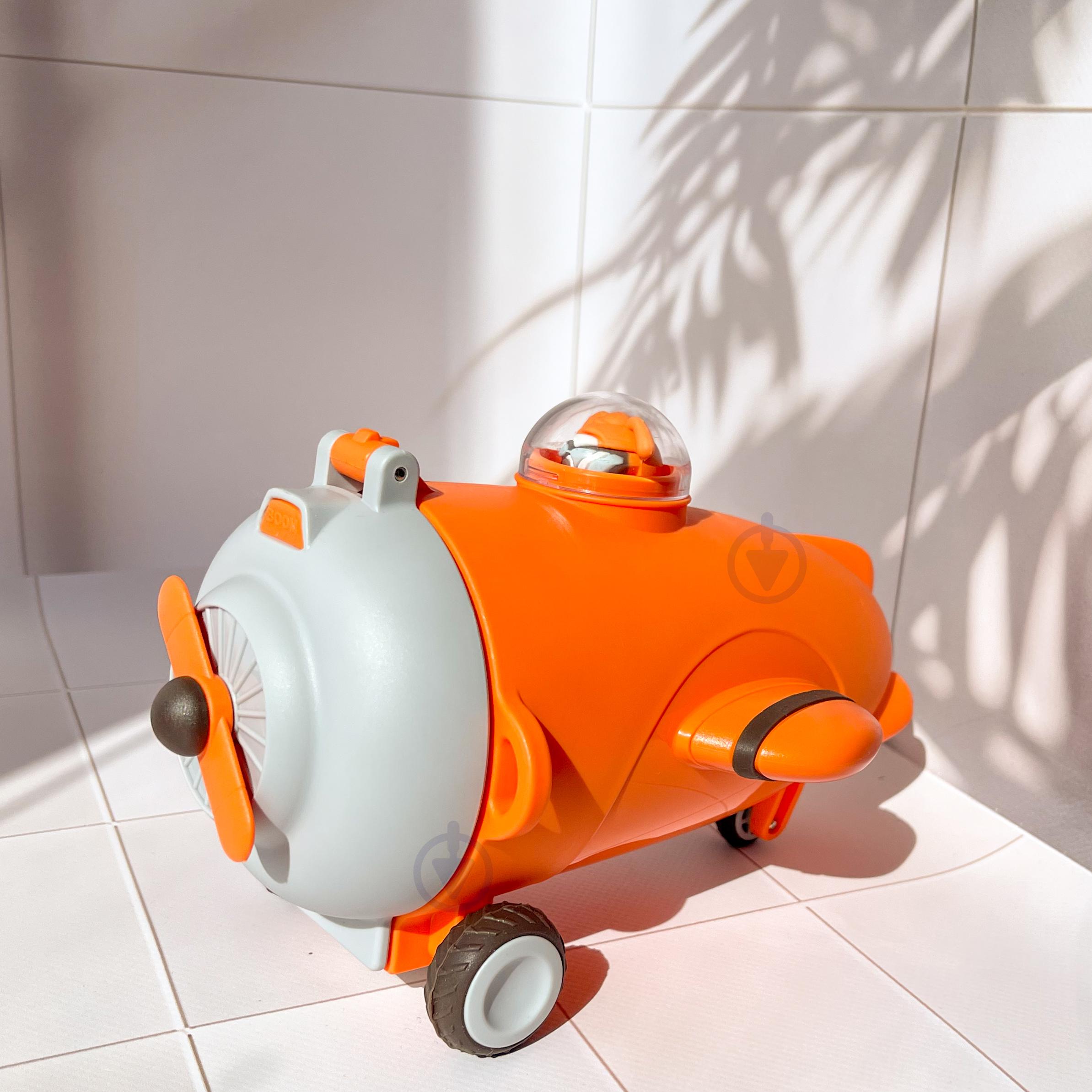 Бутылка для воды детская Ardesto Plane со шнурочком и наклейками 550 мл Оранжевый - фото 2