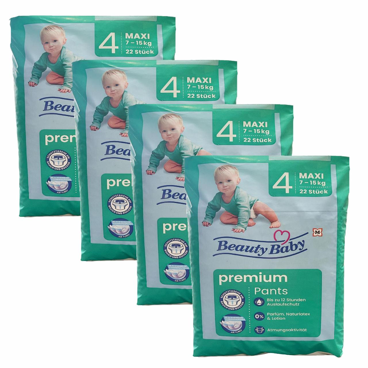 Підгузки-трусики дитячі Beauty Baby premium 4 Maxi 7-15 кг 88 шт. (2379362212)