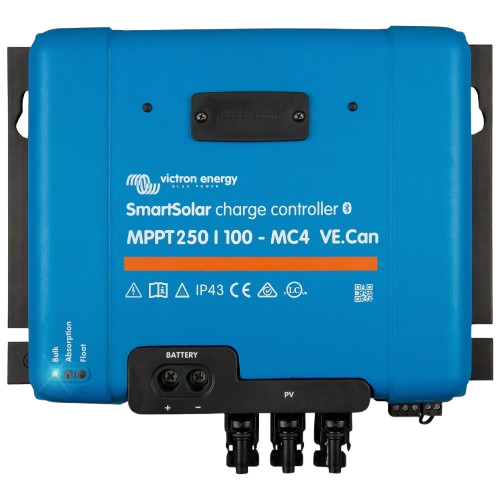 Контроллер заряда солнечной батареи Victron Energy SmartSolar VE.Direct MPPT 250/100-MC4 VE.Can Bluetooth 12/24/48V 100A Blue (30821764)