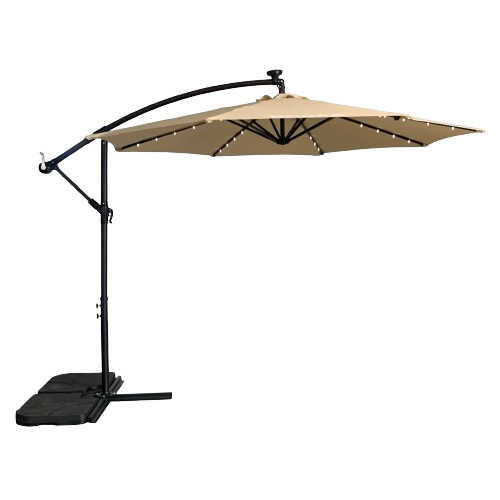 Зонтик садовый Bonro B-7012LP с подсветкой LED 3 м 8 спиц Бежевый