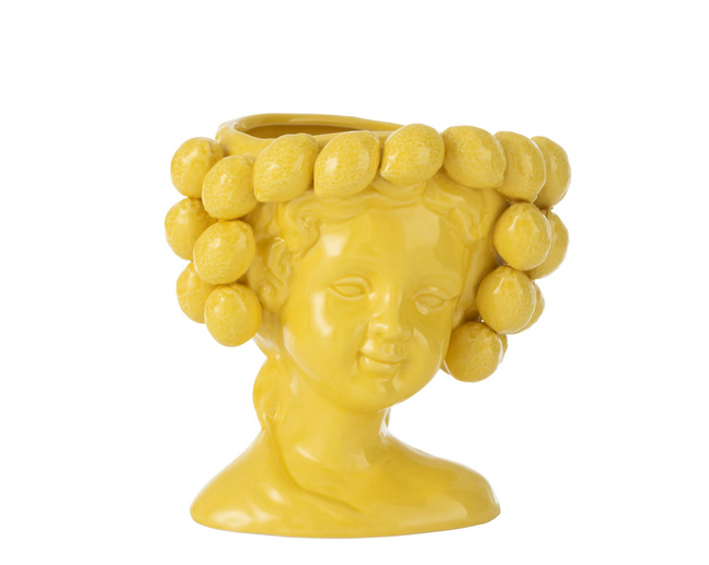 Ваза J-LINE с лимонами и лицом девушки 20 см Желтый Ваза J-LINE с лимонами и лицом девушки 20 см Желтый