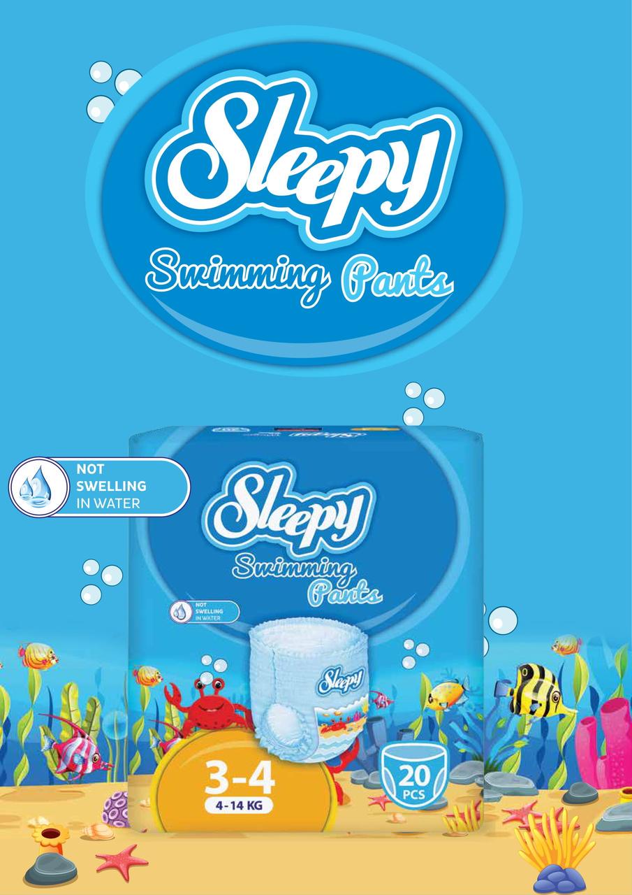 Подгузники-трусики Sleepy для купания 17 шт. р. 4-5 7-18 кг (000006413) - фото 3 Подгузники-трусики Sleepy для купания 17 шт. р. 4-5 7-18 кг (000006413) - фото 3