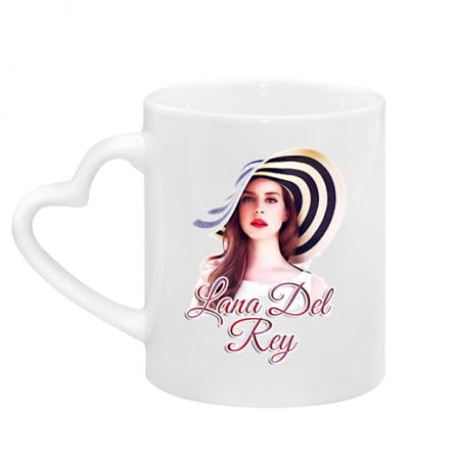 Чашка керамическая с ручкой в ​​виде сердца Lana Del Rey 320 мл Белый (5840792-1-45556)