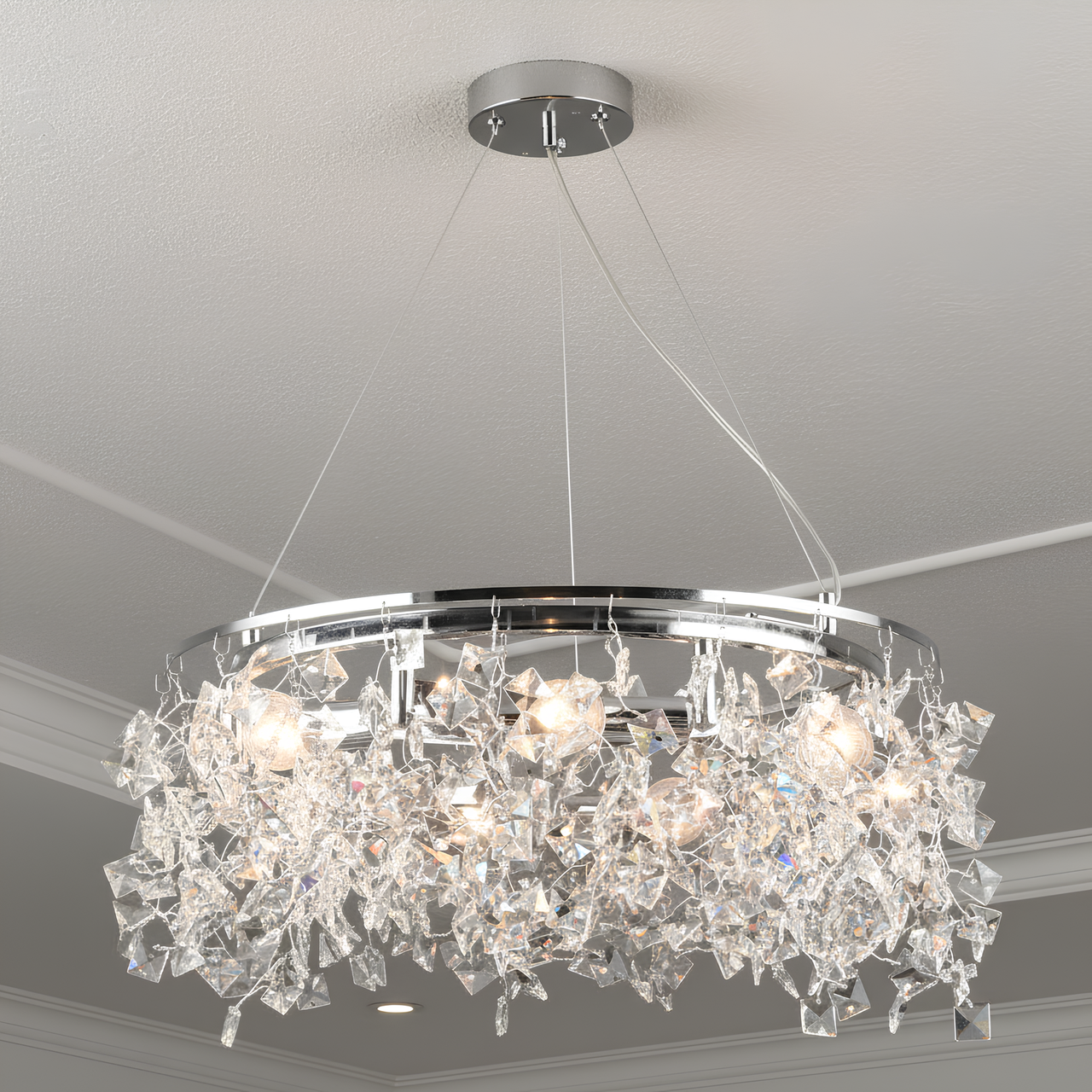 Люстра Valeso с хрустальным декором под семь ламп Е14 Хром (S2492/7)