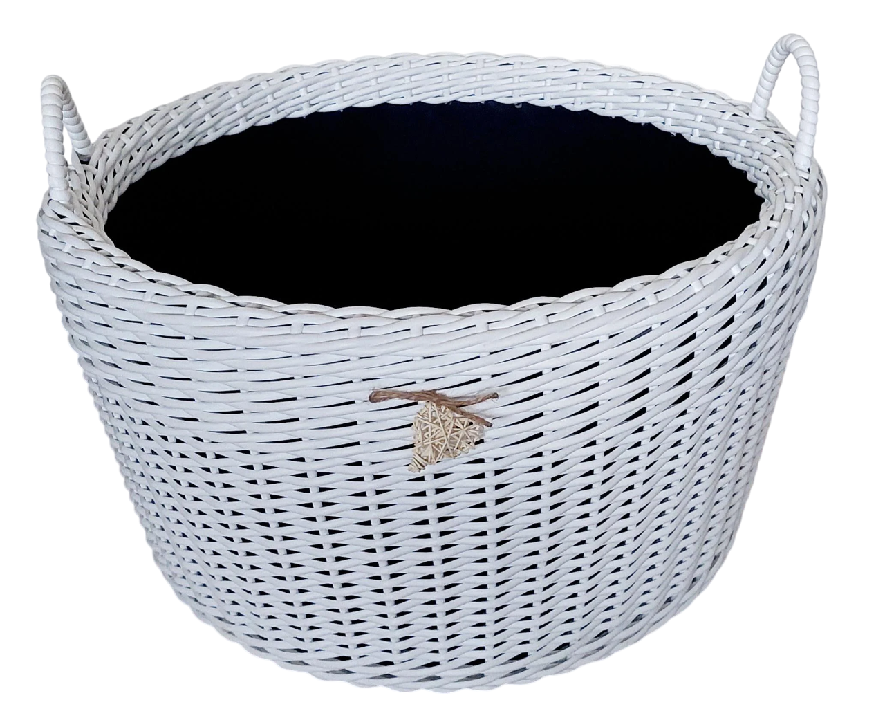 Кошик з ручками із штучного ротангу ручної роботи 90 л Білий (33021) - фото 2