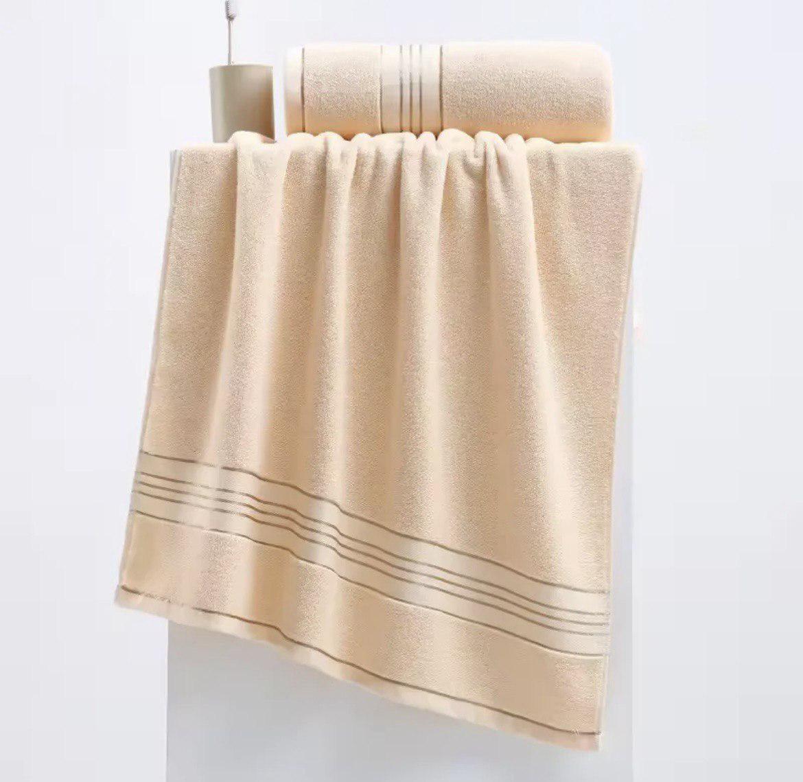 Набор полотенец Empire LUX 3в1 140х70 см/80х40 см/80х40 см Кремовый (NR3in1CremaGOLDline) - фото 2 Набор полотенец Empire LUX 3в1 140х70 см/80х40 см/80х40 см Кремовый (NR3in1CremaGOLDline) - фото 2