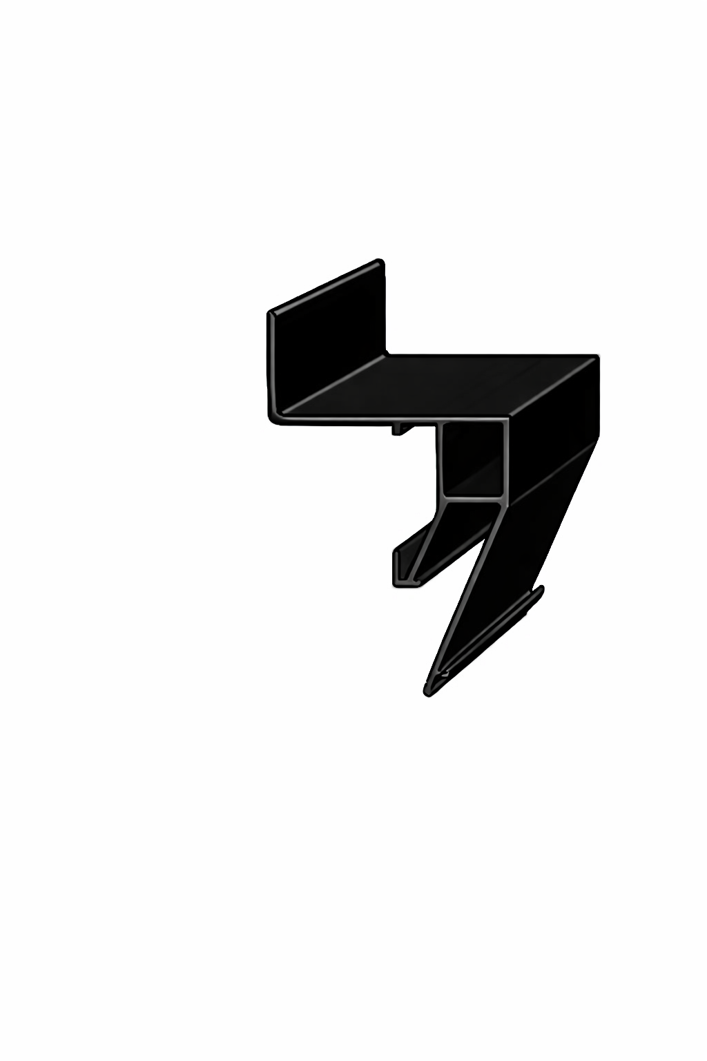 Профиль парящий ГХ1 для натяжных потолков с поликарбонатным рассеивателем 2 м Черный (ПГХ1Ч2)