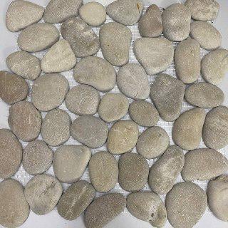 Мраморная галька на сетке 30,5х30,5х1,2 см Бежевый