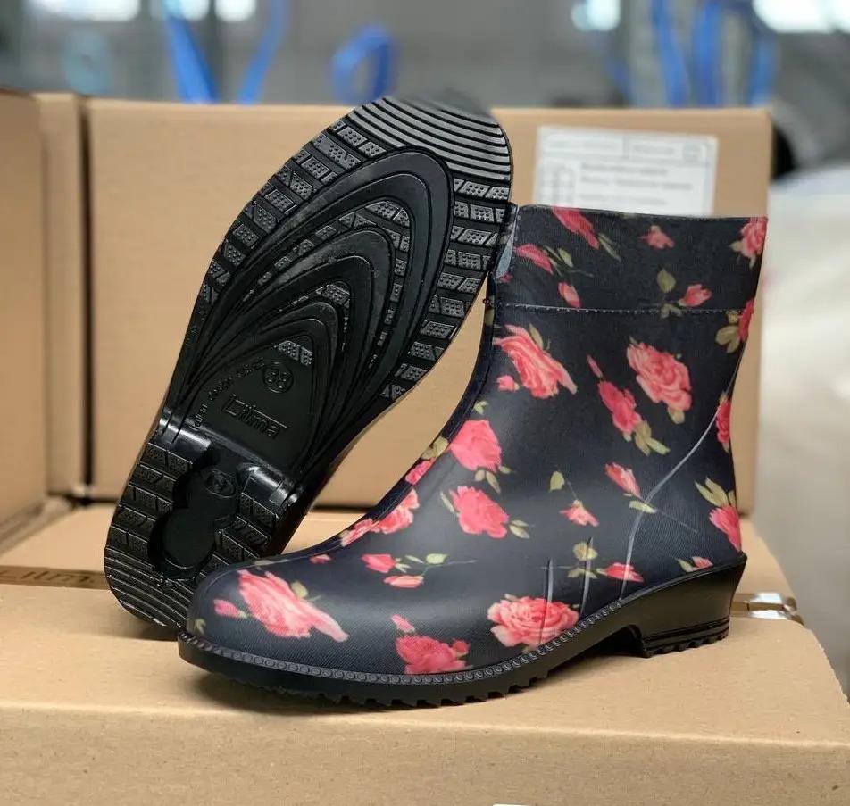 Чоботи гумові Litma ПВХ жіночі короткі яскраві р. 40 Троянда на темному (425011) - фото 6 Чоботи гумові Litma ПВХ жіночі короткі яскраві р. 40 Троянда на темному (425011) - фото 6