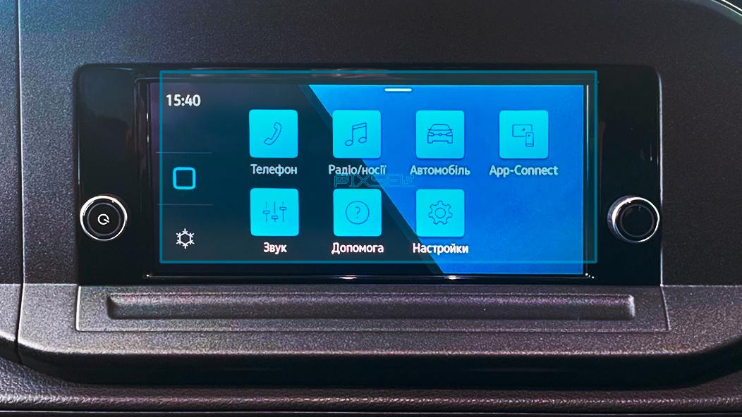 Защитное стекло Pixsel гибридное матовое на монитор Volkswagen CADDY 8,2" 2021