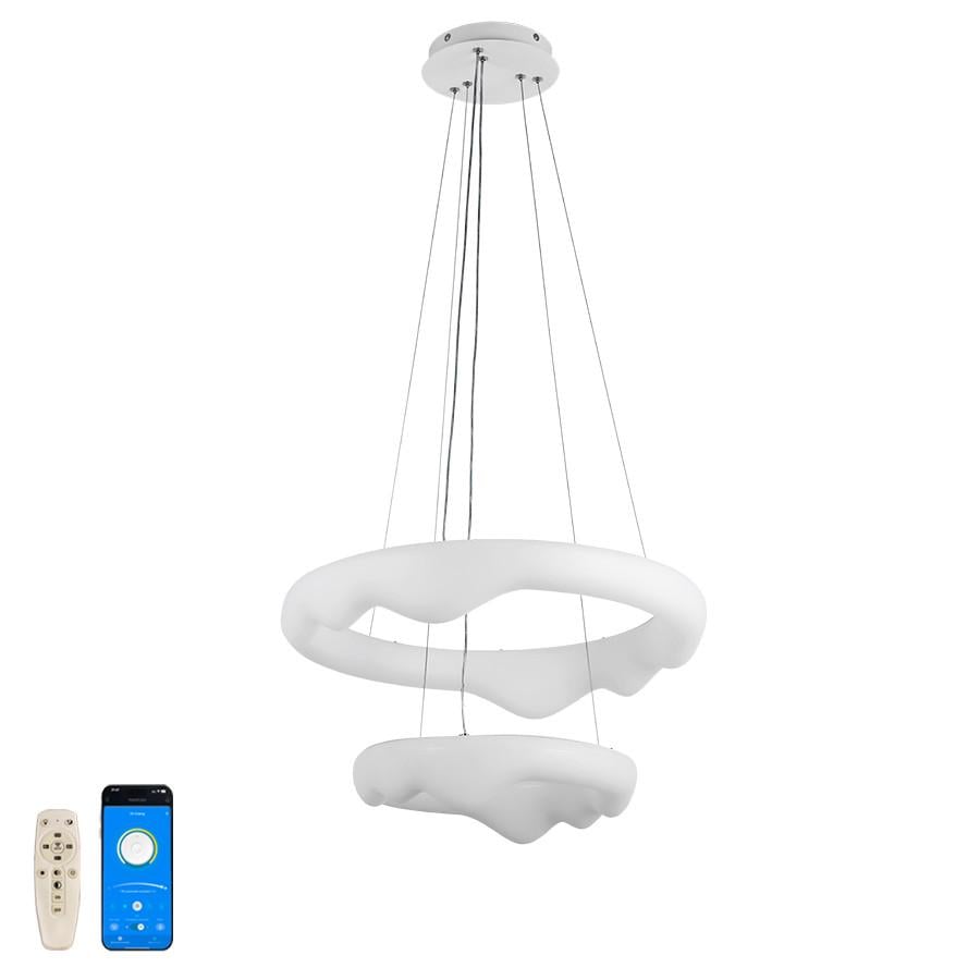 Люстра LED на 2 кольца 797MD6002 500/330 с пультом 80W Белый
