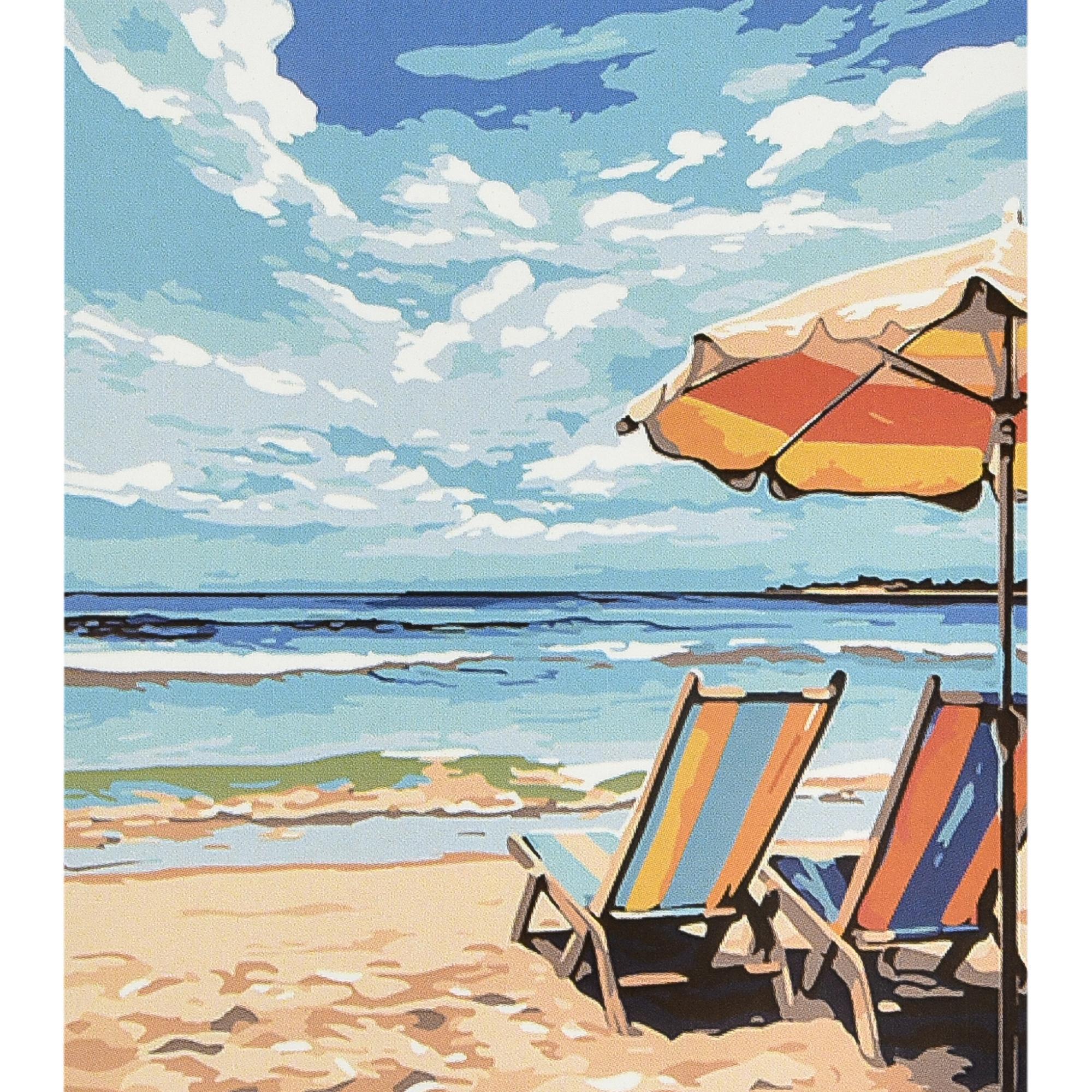 Картина по номерам Strateg Премиум Летний релакс у моря с лаком и уровнем 40x50 см (Str-VA-4655)