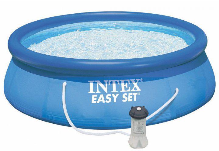 Надувной бассейн круглый семейный Intex 28122 305х76 см с насососом